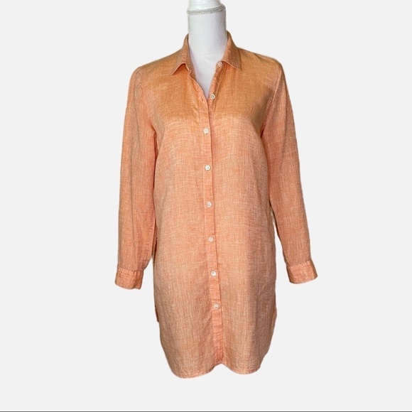 J. Jill 100% Linen Button Front Tunic Small Lagenlook Oversized - Picture 6 of 6